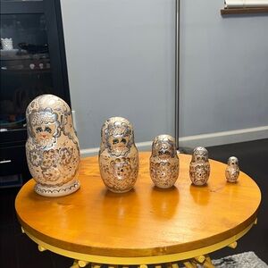 Set of 5 Vintage Russian Nesting Dolls